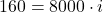 Rendered by QuickLaTeX.com 160 = 8000 \cdot i